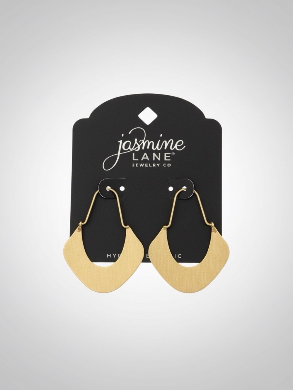 Jasmine Lane Gold Brushed Geometric Drop Earrings